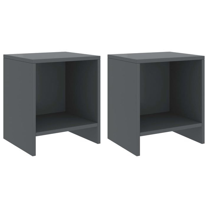 Tables de chevet 2 pcs Gris foncé 35x30x40cm Bois de pin massif 2 - Photo n°1