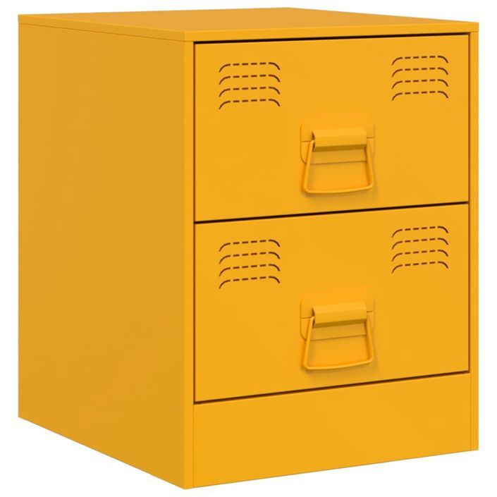 Tables de chevet 2 pcs jaune 34,5x39x44 cm acier - Photo n°6