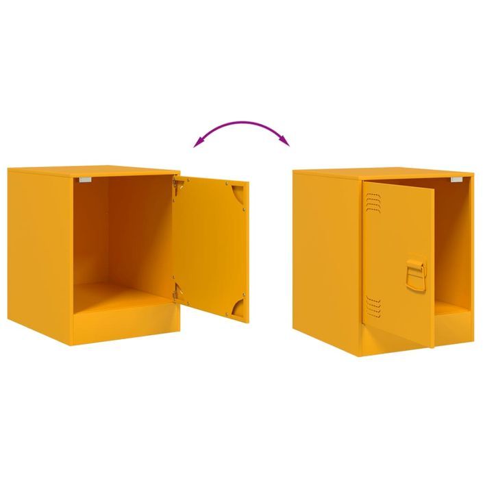 Tables de chevet 2 pcs jaune moutarde 34,5x39x44 cm acier - Photo n°10