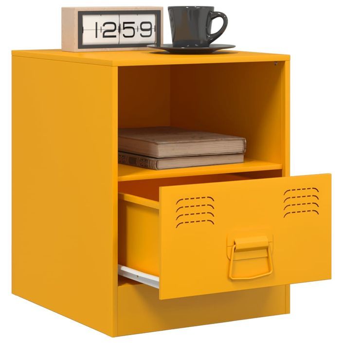 Tables de chevet 2 pcs jaune moutarde 34,5x39x44 cm acier - Photo n°4