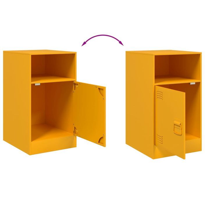 Tables de chevet 2 pcs jaune moutarde 34,5x39x62 cm acier - Photo n°10