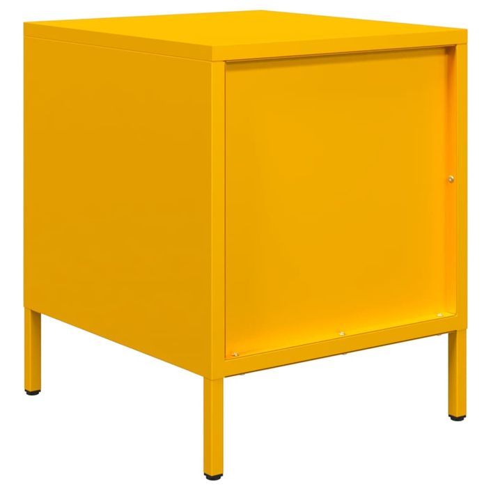 Tables de chevet 2 pcs jaune moutarde 35x39x43,5 cm acier - Photo n°8