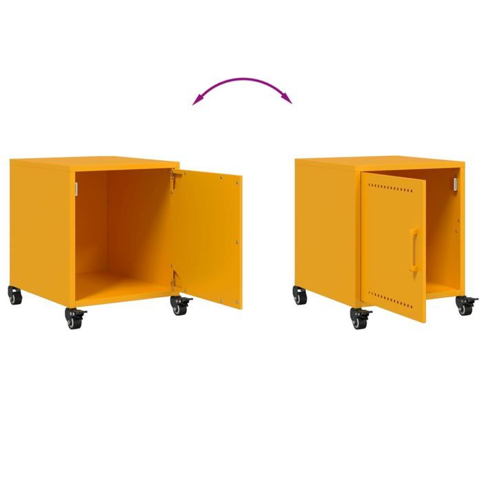 Tables de chevet 2 pcs jaune moutarde 36x39x43,5 cm acier - Photo n°9