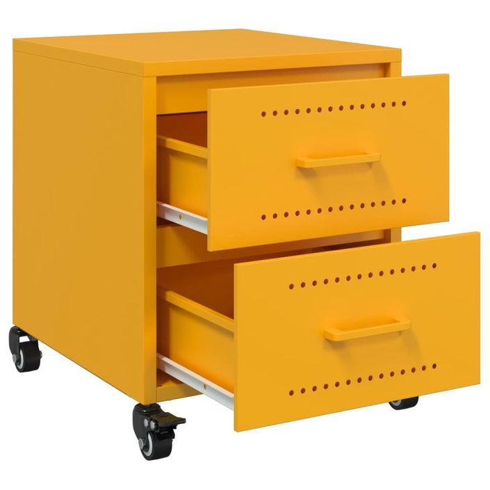 Tables de chevet 2 pcs jaune moutarde 36x39x43,5 cm acier - Photo n°9