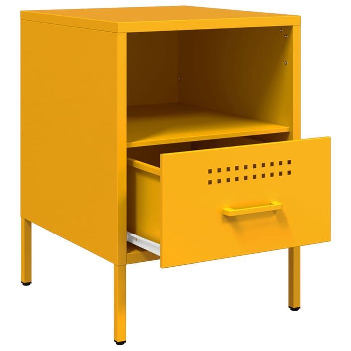 Tables de chevet 2 pcs jaune moutarde 36x39x50,5 cm - Photo n°9