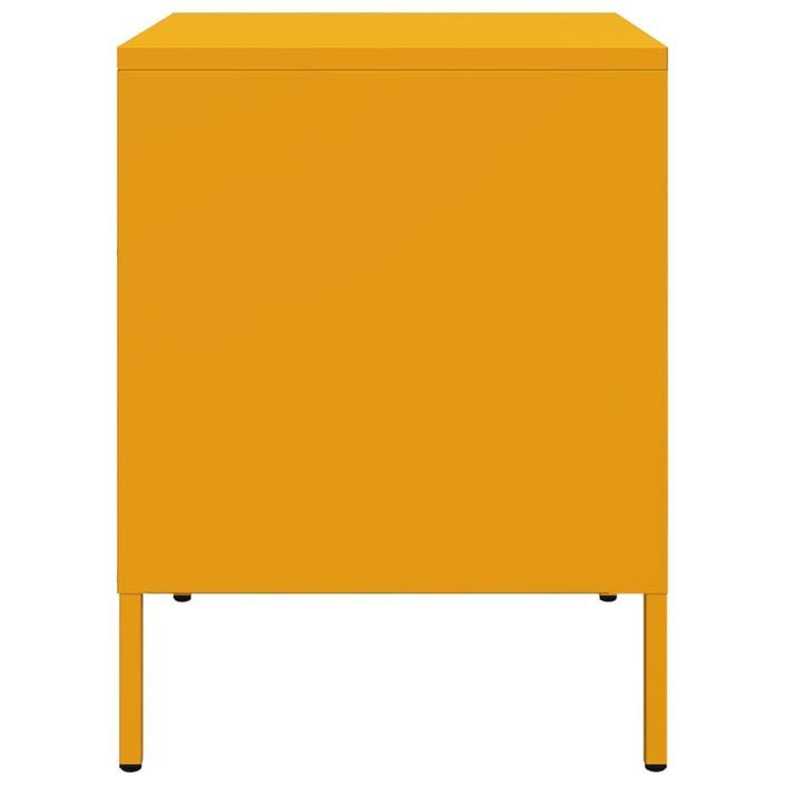 Tables de chevet 2 pcs jaune moutarde 36x39x50,5 cm acier - Photo n°7