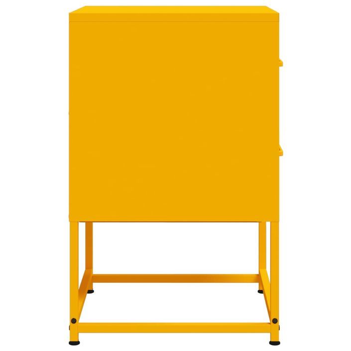 Tables de chevet 2 pcs jaune moutarde 36x39x60,5 cm acier - Photo n°7