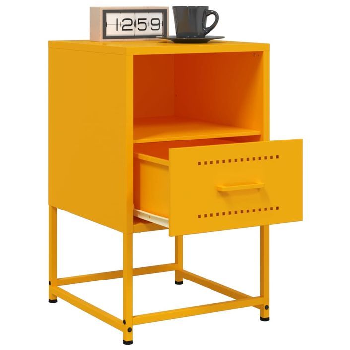 Tables de chevet 2 pcs jaune moutarde 36x39x60,5 cm acier - Photo n°4