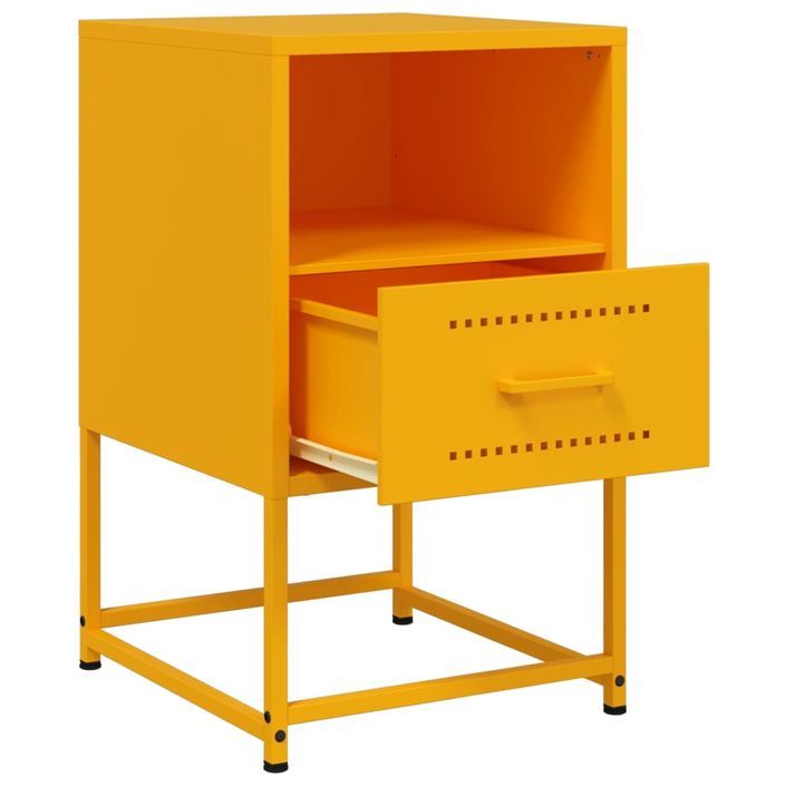 Tables de chevet 2 pcs jaune moutarde 36x39x60,5 cm acier - Photo n°9