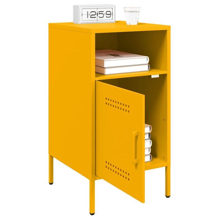 Tables de chevet 2 pcs jaune moutarde 36x39x68 cm - Photo n°4