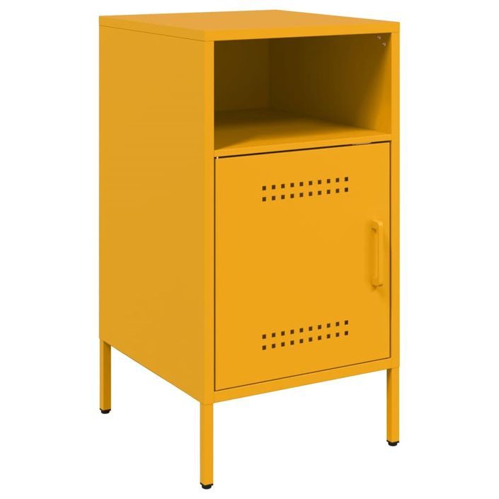 Tables de chevet 2 pcs jaune moutarde 36x39x68 cm - Photo n°5