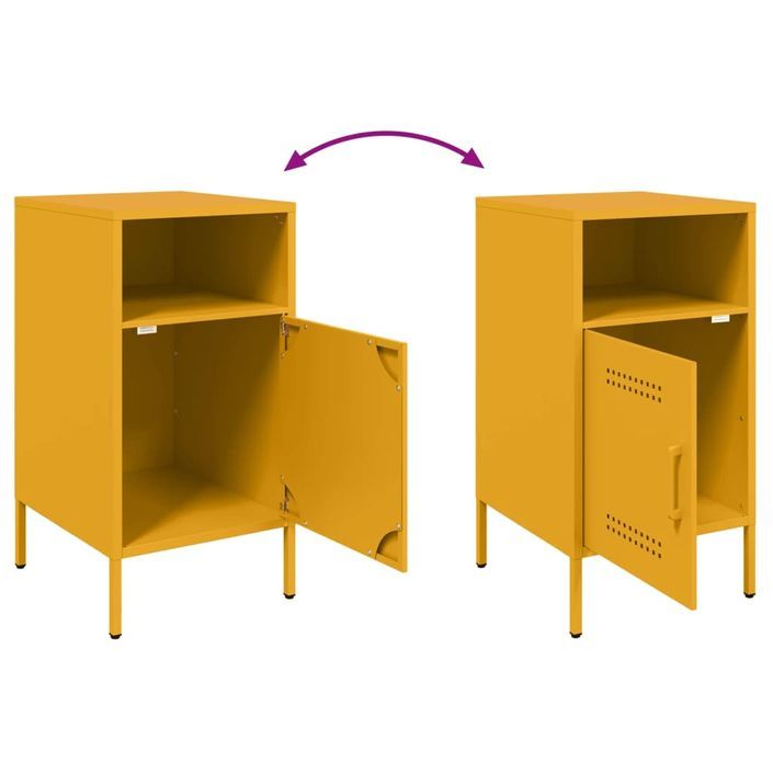 Tables de chevet 2 pcs jaune moutarde 36x39x68 cm - Photo n°10