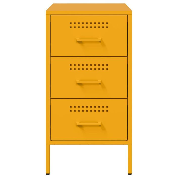 Tables de chevet 2 pcs jaune moutarde 36x39x68 cm - Photo n°6