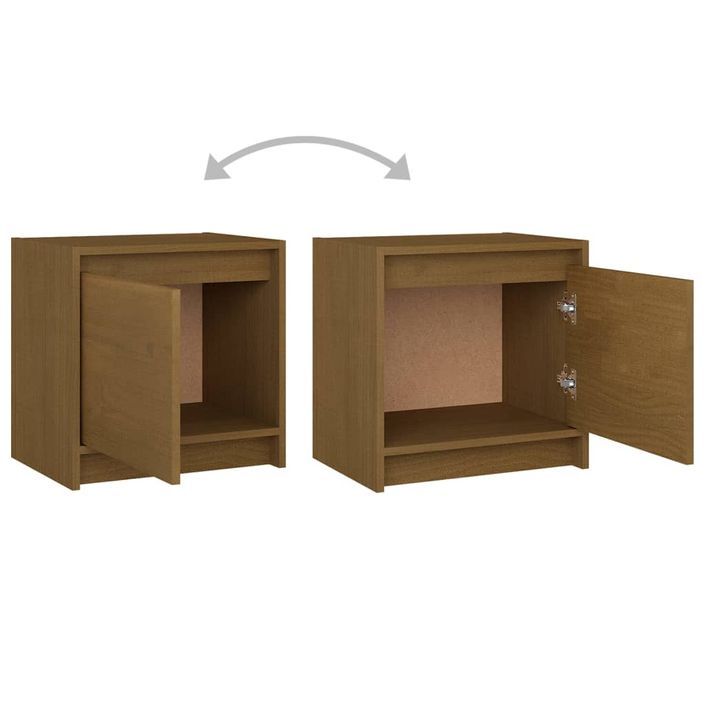 Tables de chevet 2 pcs Marron miel 40x30,5x40 cm Bois de pin - Photo n°8