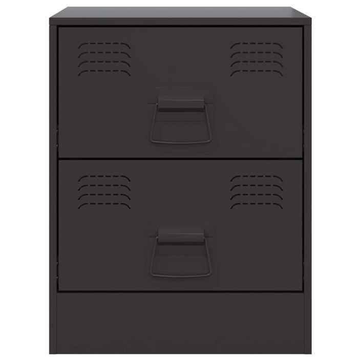 Tables de chevet 2 pcs noir 34,5x39x44 cm acier - Photo n°5