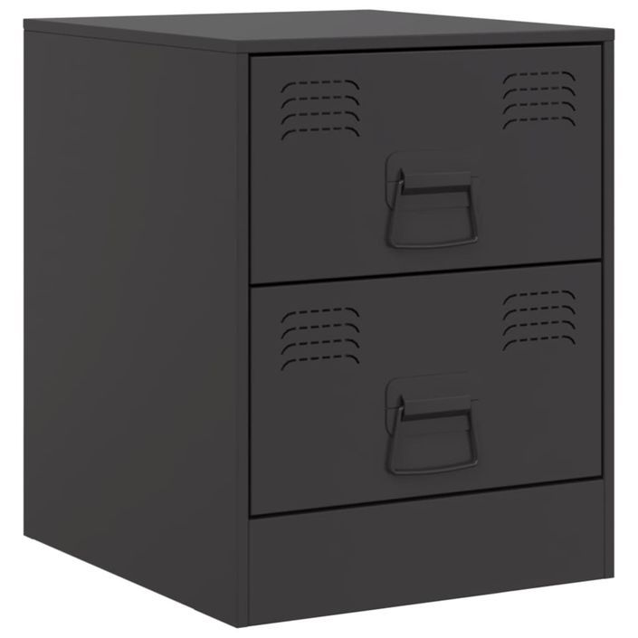 Tables de chevet 2 pcs noir 34,5x39x44 cm acier - Photo n°6