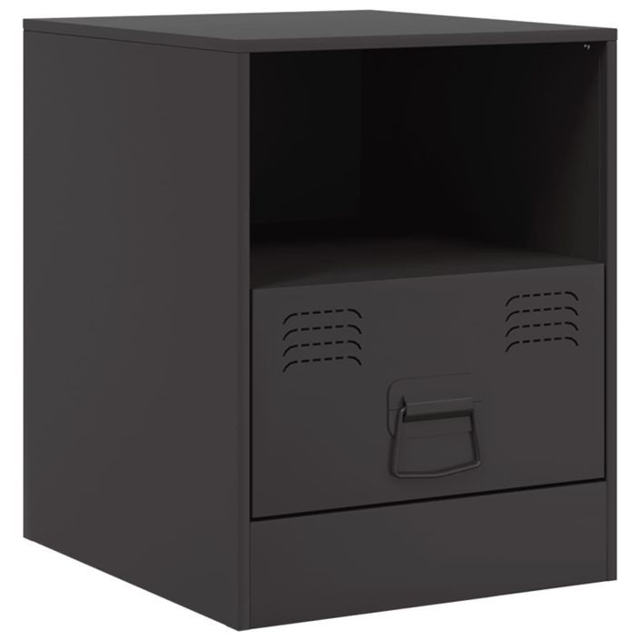 Tables de chevet 2 pcs noir 34,5x39x44 cm acier - Photo n°6