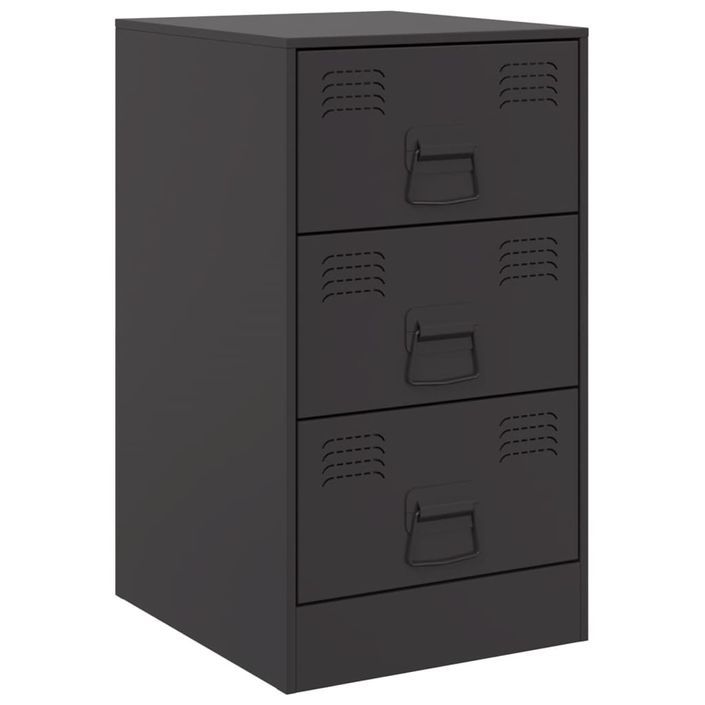 Tables de chevet 2 pcs noir 34,5x39x62 cm acier - Photo n°6