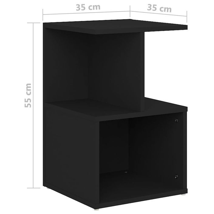 Tables de chevet 2 pcs Noir 35x35x55 cm - Photo n°6