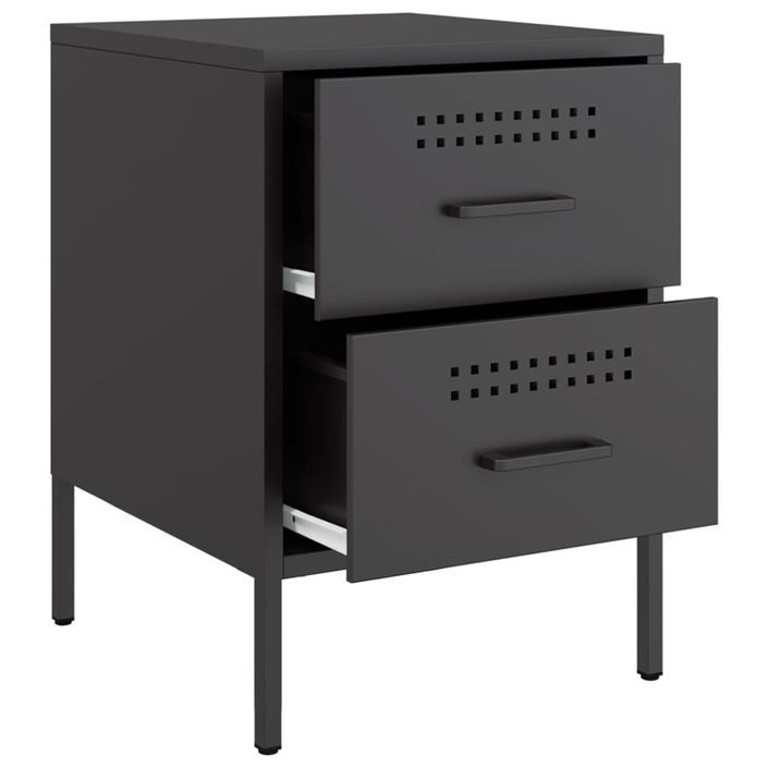 Tables de chevet 2 pcs noir 36x39x50,5 cm acier - Photo n°9