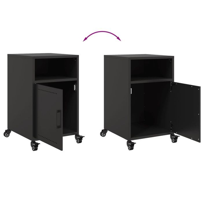 Tables de chevet 2 pcs noir 36x39x59 cm acier - Photo n°9