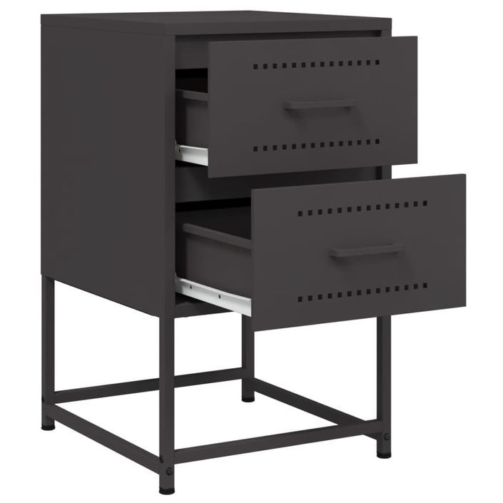 Tables de chevet 2 pcs noir 36x39x60,5 cm acier - Photo n°9