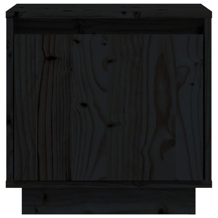 Tables de chevet 2 pcs Noir 40x30x40 cm Bois de pin solide - Photo n°8