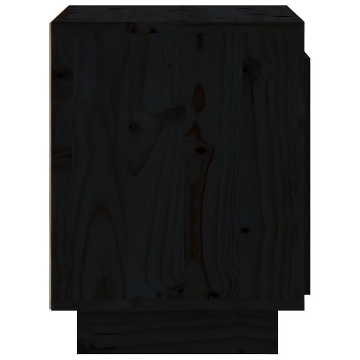 Tables de chevet 2 pcs Noir 40x30x40 cm Bois de pin solide - Photo n°9