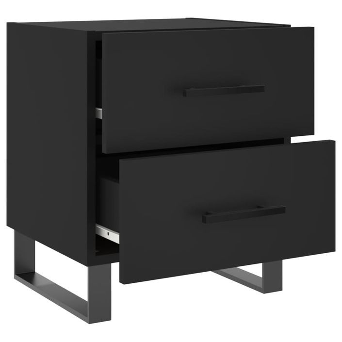 Tables de chevet 2 pcs noir 40x35x47,5 cm bois d’ingénierie - Photo n°8