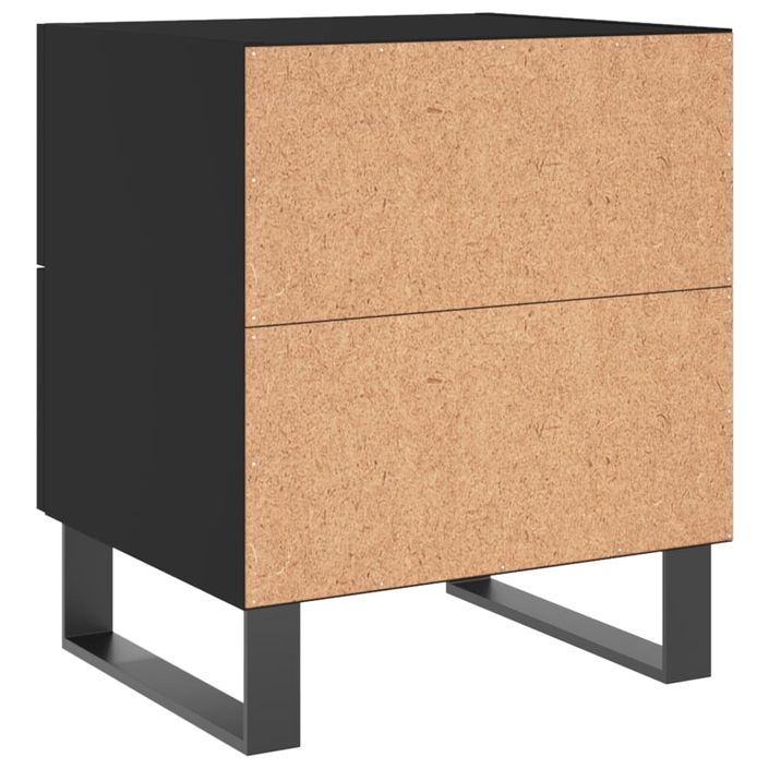 Tables de chevet 2 pcs noir 40x35x47,5 cm bois d’ingénierie - Photo n°9
