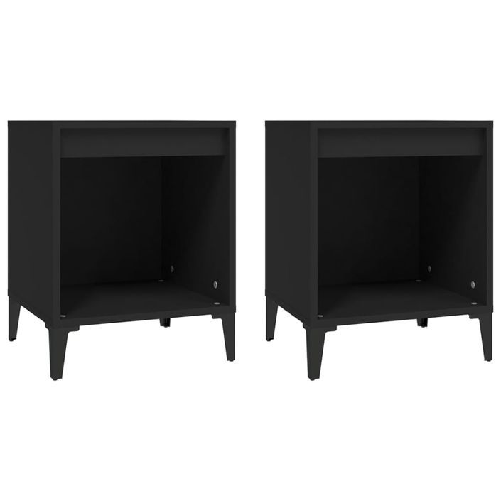 Tables de chevet 2 pcs Noir 40x35x50 cm - Photo n°1