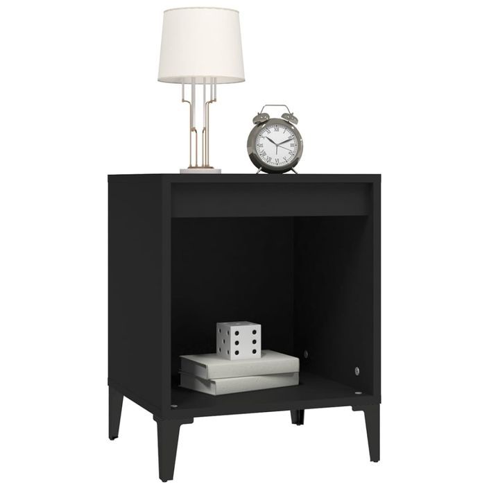 Tables de chevet 2 pcs Noir 40x35x50 cm - Photo n°4