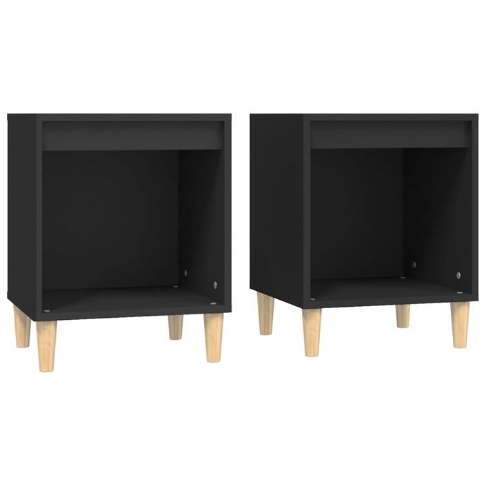 Tables de chevet 2 pcs Noir 40x35x50 cm - Photo n°2