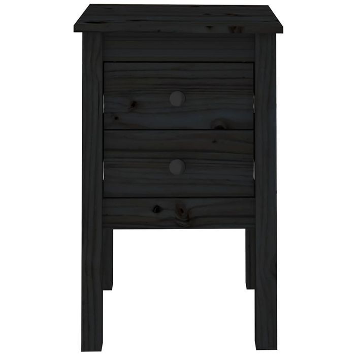 Tables de chevet 2 pcs Noir 40x35x61,5 cm Bois de pin massif - Photo n°6