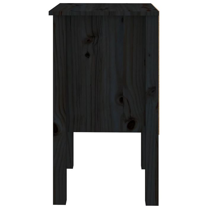 Tables de chevet 2 pcs Noir 40x35x61,5 cm Bois de pin massif - Photo n°7