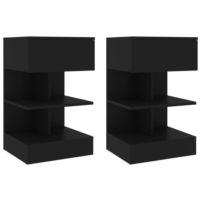 Tables de chevet 2 pcs Noir 40x35x65 cm - Photo n°1