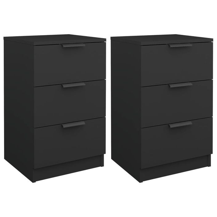 Tables de chevet 2 pcs noir 40x36x65 cm - Photo n°1