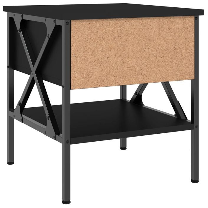 Tables de chevet 2 pcs noir 40x42x45 cm bois d’ingénierie - Photo n°9