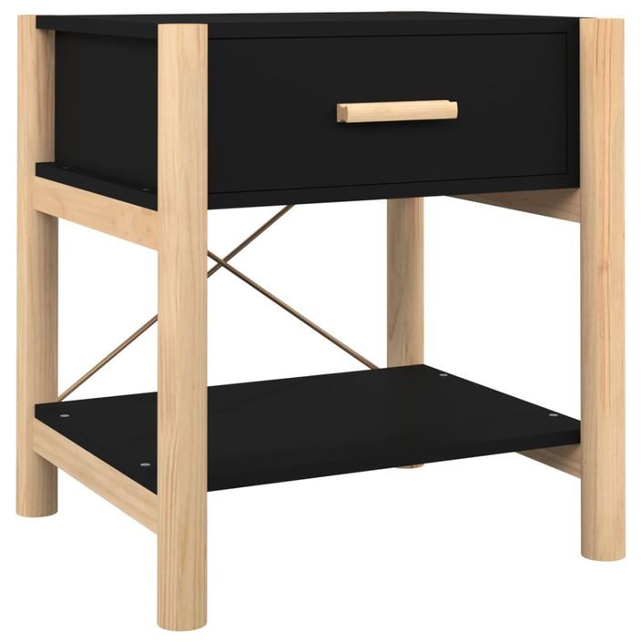 Tables de chevet 2 pcs Noir 42x38x45 cm Bois d’ingénierie - Photo n°5