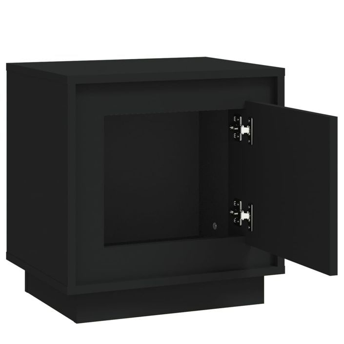 Tables de chevet 2 pcs noir 44x35x45 cm bois d'ingénierie - Photo n°6