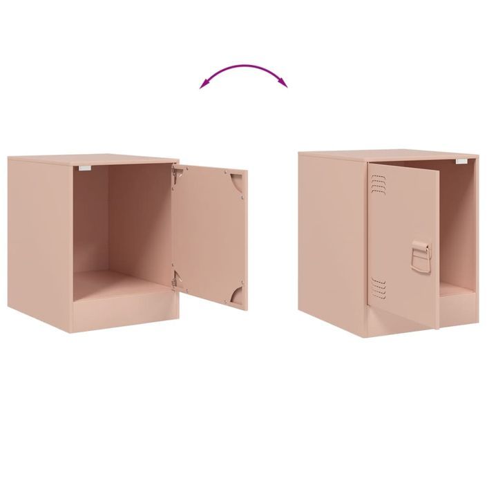 Tables de chevet 2 pcs rose 34,5x39x44 cm acier - Photo n°10