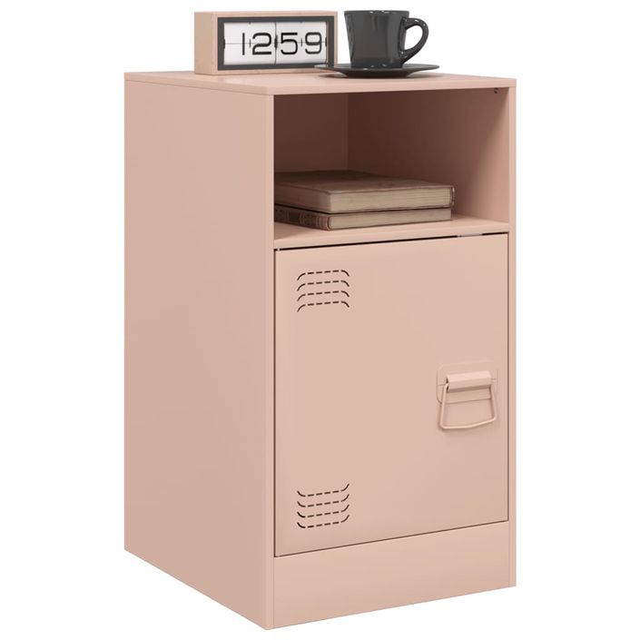 Tables de chevet 2 pcs rose 34,5x39x62 cm acier - Photo n°3