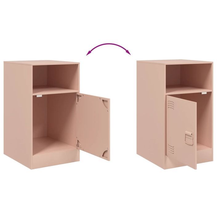 Tables de chevet 2 pcs rose 34,5x39x62 cm acier - Photo n°10