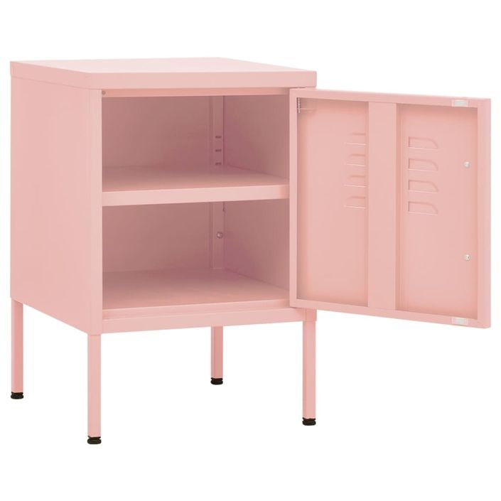 Tables de chevet 2 pcs Rose 35x35x51 cm Acier - Photo n°6