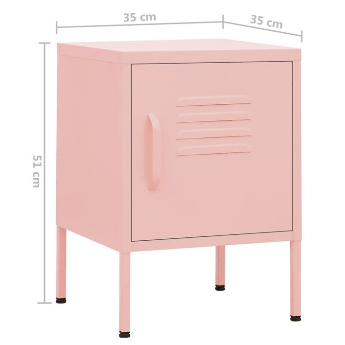 Tables de chevet 2 pcs Rose 35x35x51 cm Acier - Photo n°9