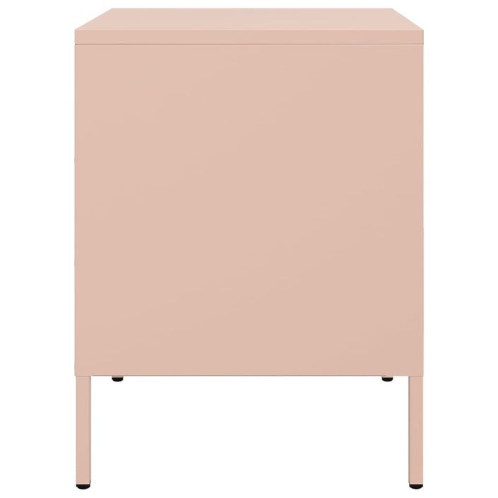 Tables de chevet 2 pcs rose 36x39x50,5 cm acier - Photo n°7