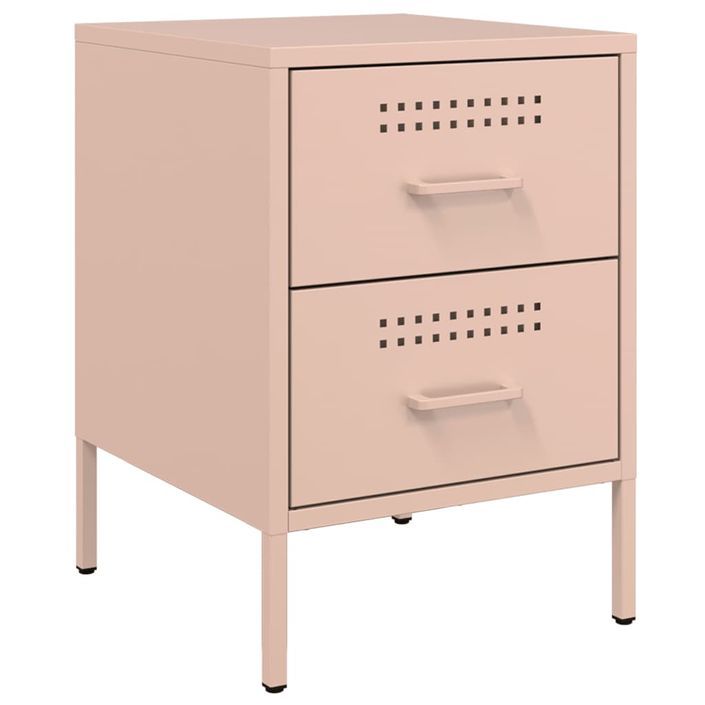 Tables de chevet 2 pcs rose 36x39x50,5 cm acier - Photo n°5