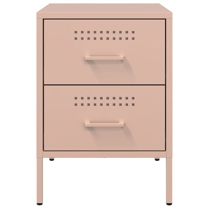 Tables de chevet 2 pcs rose 36x39x50,5 cm acier - Photo n°6