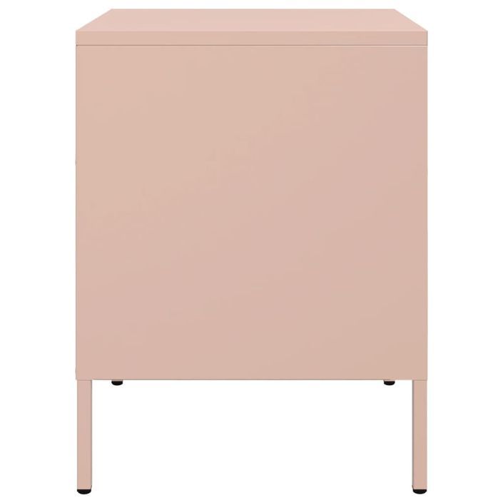 Tables de chevet 2 pcs rose 36x39x50,5 cm acier - Photo n°7