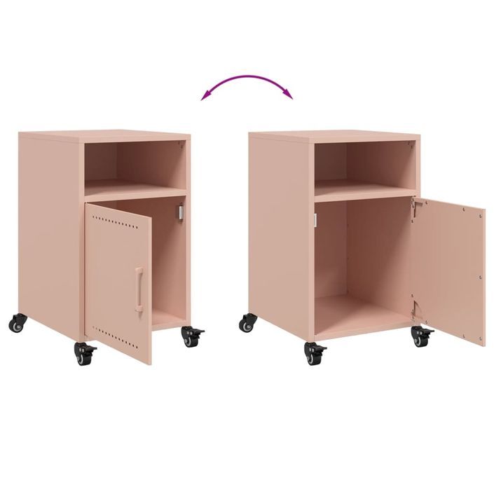 Tables de chevet 2 pcs rose 36x39x59 cm acier - Photo n°9